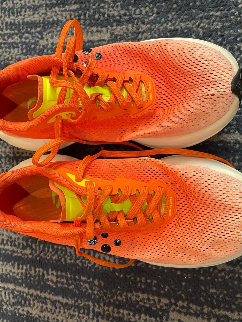 Craft Nordlight Ultra Womans Orange and Neon Yellow Athletic trail Running Shoes